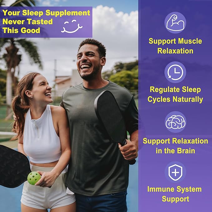 Nextdia Melatonin Free Sleep Gummies, with Magnesium Glycinate, GABA, 5-HTP, L-Theanine, Valerian, Chamomile, Lemon Balm, Vitamin D3 & B6 - Hormone & Drug- Free, Non-Habit Forming,Sugar Free