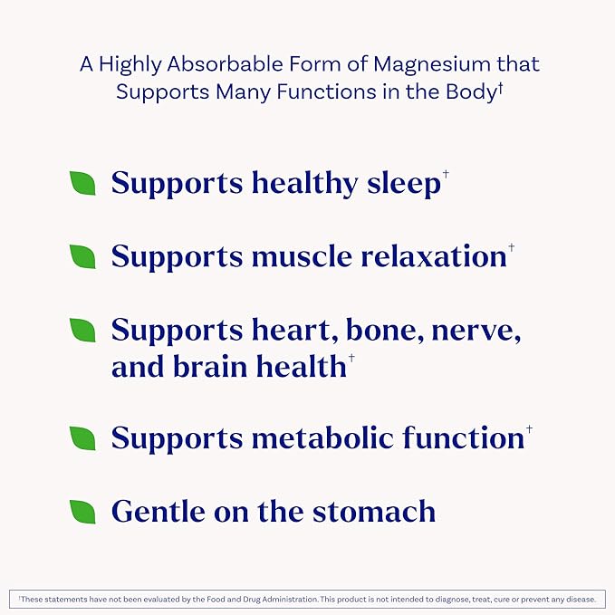 Natrol Magnesium Glycinate Supplements 240 mg - High Absorption - Calm Magnesium Glycinate for Sleep - 60 Capsules,30 Day Supply,(Pack of 2)