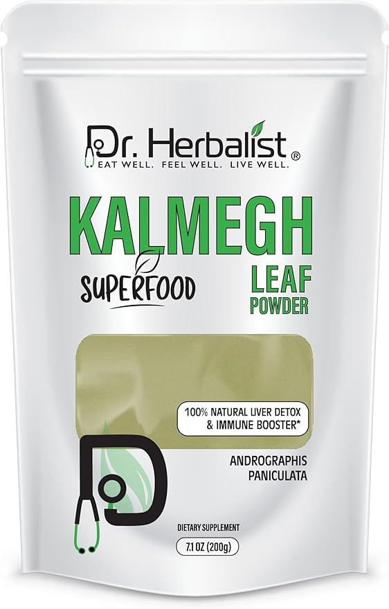 Dr. HERBALIST | Kalmegh (Andrographis) Powder - 7.05 OZ (200g) - Andrographis Paniculata - Bitter Herb for Immune Health