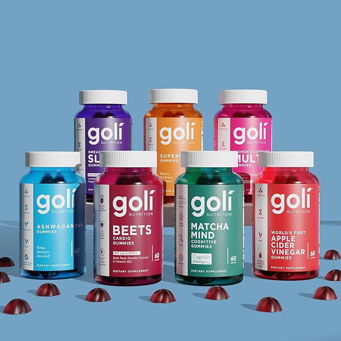 Goli Matcha Mind Gummies - 60 Count - Green Tea Leaves Powder with Cognizin for Focus, Attention and Brain Health, Vegan, Non-GMO, Gluten-Free & Gelatin Free.