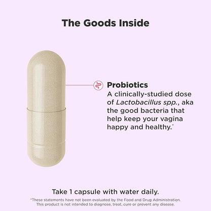 OLLY Happy Hoo-Ha Capsules, Probiotic for Women, Vaginal Health and pH Balance, 10 Billion CFU, Gluten Free - 25 Count (Pack of 2)