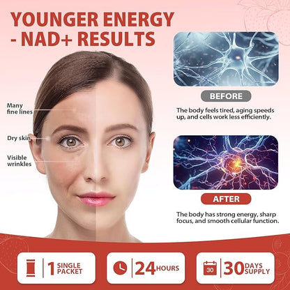 1000mg High-Potency NAD+ Liquid Supplement, Nicotinamide Riboside & Resveratrol with PQQ, Boosts Cellular Energy, Focus & Healthy Aging - 1 Pc