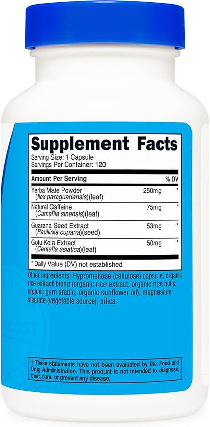 Nutricost Natural Energy Pills Complex 120 Capsules, 100mg Caffeine - Gluten Free - Non-GMO