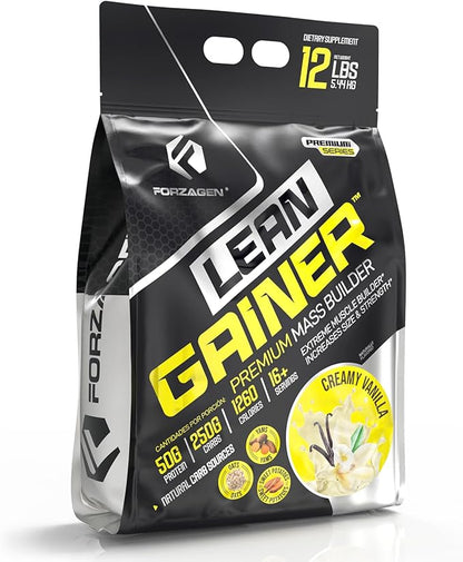 Forzagen Lean Gainer Premium Mass Builder | Mass Gainer Protein Powder for Men & Women (12 Lbs, Creamy Vanilla)