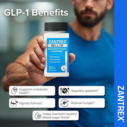 Zantrex Blue Energy & Thermogenesis Boost Energy | Weight Loss Supplement for Appetite Control, Increased Calorie Burn and Supports GLP-1 Levels | 120 Capsules