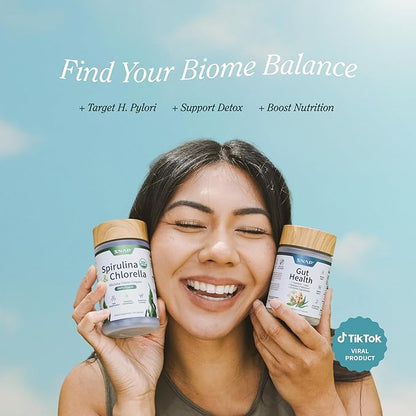 Snap Supplements Gut Health Lipase Supplement & Organic Spirulina Chlorella Bundle–Probiotic + Greens–Supports Digestion, Detox, Energy & Immune Health, 50 + 120 Vegetarian Capsules (1 Month Supply)