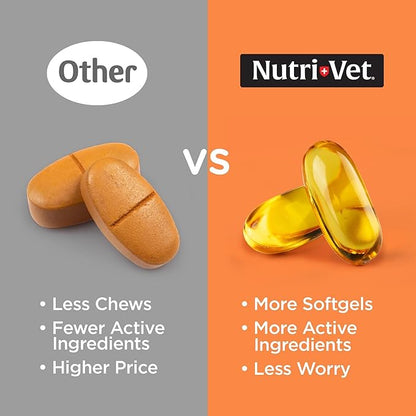 Nutri-Vet Fish Oil Supplement for Dogs,Omega 3,Fish Oil for Dogs,Pet Supplies,Pet Vitamins and Supplements,EPA DHA Formula,Puppy Vitamins,Shed Control,New Puppy Essentials,100 Count (Pack of 2)