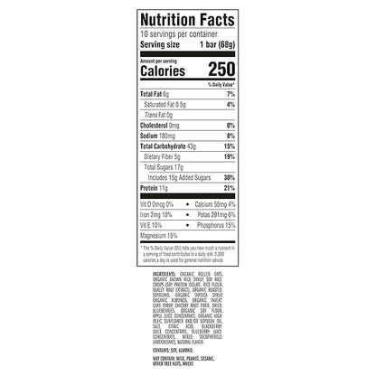 CLIF BAR - Energy Protein Bars - Blueberry Almond Crisp - Made with Organic Oats - Energy Bars - Non-GMO - (10 Pack)