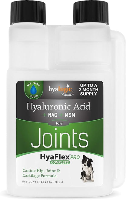 Hyalogic HyaFlex PRO – Hyaluronic Acid Joint Supplement for Dogs – Glucosamine & MSM Hip & Joint Support – for Dog Joints – 30-60 Day Supply - 240ml