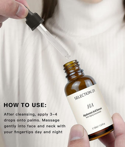 Advanced Hyaluronic Acid Serum for Face Anti Aging with 5% Hyaluronic Acid Complex, Hydrating Stem Cell Serum for Skin 1 Fl OZ.(pack of 1)