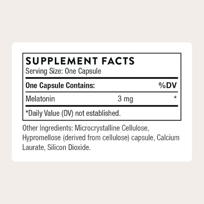 THORNE - Melaton-3-3 mg Melatonin Supplement - Supports Normal Circadian Rhythms, Restful Sleep & Relaxation* - NSF Certified for Sport - Gluten, Dairy & Soy-Free - 60 Capsules