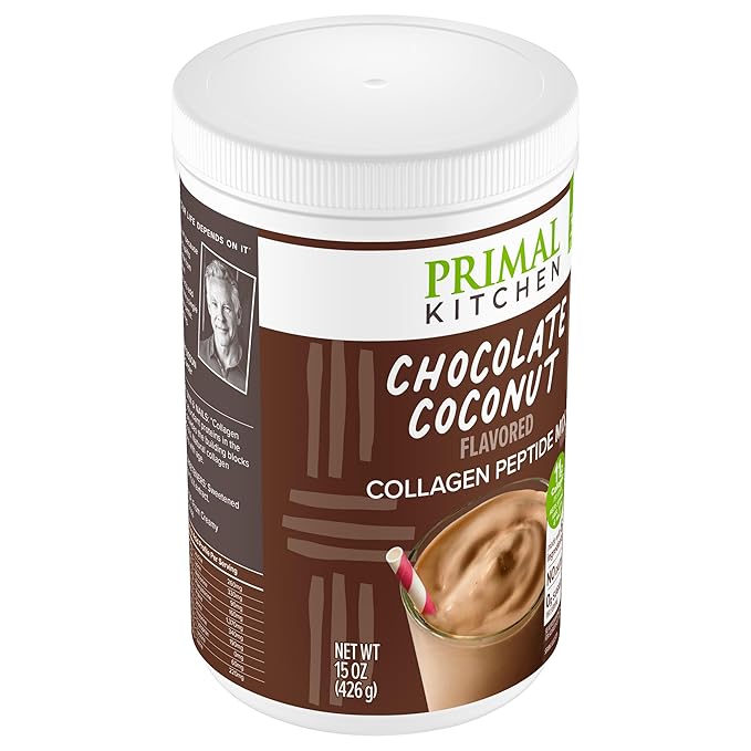Primal Kitchen Chocolate Collagen Fuel® Drink Mix, Chocolate Coconut Collagen Peptides, No Dairy or Artificial Sweeteners, 15 Ounces