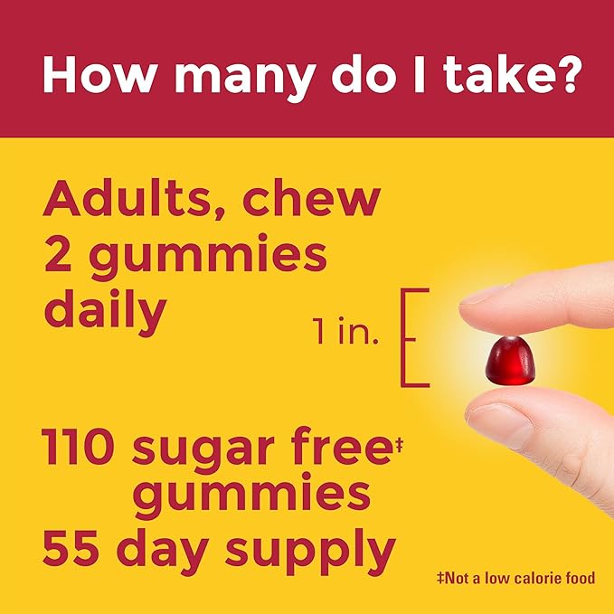 Nature Made Zero Sugar Energy Vitamin B12 Gummies 1000 mcg per Serving,B12 Vitamin,Energy Metabolism Support,Aspartame Free,110 Sugar Free Gummies,55 Day Supply,(Pack of 2)