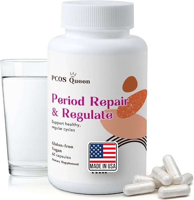 Period Repair & Regulate - Female Hormone Balance Supplement for Irregular Periods - Vegan Formula to Support Regular Menstrual Cycle, Cramps, Skin Health - 1 Bottle
