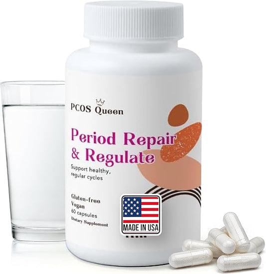 Period Repair & Regulate - Female Hormone Balance Supplement for Irregular Periods - Vegan Formula to Support Regular Menstrual Cycle, Cramps, Skin Health - 1 Bottle