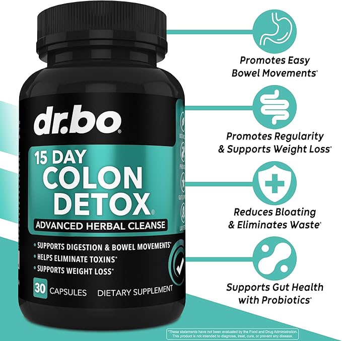Colon Cleanser Detox for Weight Flush - 15 Day Intestinal Cleanse Pills & Probiotic - Fast Natural Laxative for Constipation Relief - Bowel Movement Supplements for Stomach Bloating, Gut Loss Support