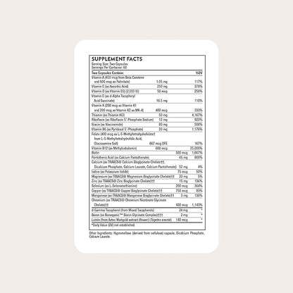 THORNE - Basic Nutrients 2/Day - Comprehensive Daily Multi-Vitamin with Optimal Bioavailability - Vitamin & Mineral Formula - Third-Party Certified - Gluten, Dairy & Soy-Free - 120 Capsules