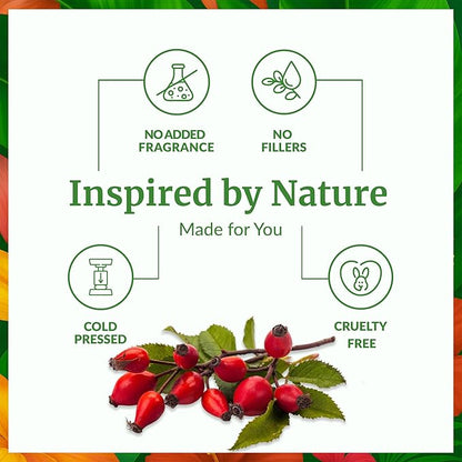 SVA Rosehip Seed Oil - 16 Fl Oz – 100% Natural & Cold Pressed - for Face, Skin Care, Hair Care, Scalp Massage & Body Massage – Carrier Oil with Dropper
