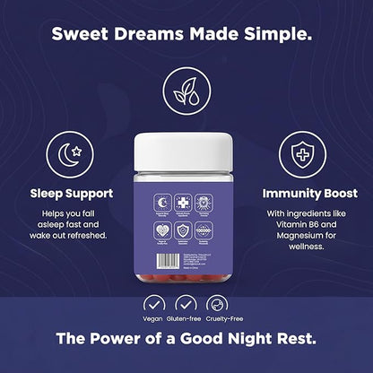 Sleep Gummies Deep Relax 5-HTP Gummies – Melatonin, L-Theanine & Magnesium – Vegan Fruit-Pectin Formula – Gluten & Soy Free – 60 Gummies