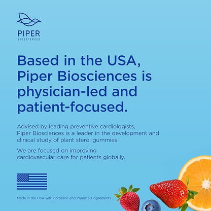 Piper Biosciences 60 Day Supply Cholesterol Health Gummies 240 Gummies (Four Packs Each with 60 Gummies): Plant Sterols Supplement for Healthy Cholesterol