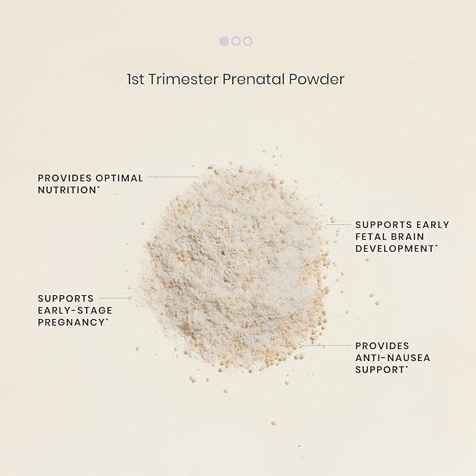 Perelel Prenatal Vitamins Powder for 1st Trimester, with Vitamin B6 & Methylfolate, Anti Nausea Support, Dairy Free, Sugar Free Clean Drink Mix for Early Stage Support, Light Vanilla, 30 Day Supply