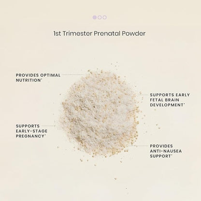 Perelel Prenatal Vitamins Powder for 1st Trimester, with Vitamin B6 & Methylfolate, Anti Nausea Support, Dairy Free, Sugar Free Clean Drink Mix for Early Stage Support, Light Vanilla, 30 Day Supply