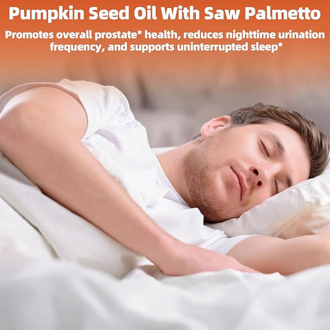 Pumpkin Seed Oil with Saw Palmetto Gummies, 3500mg Per Serving, Cold Pressed, with Rosemary Leaf, Zinc, Hydrolyzed Collagen Peptides, Pumpkin Seed Oil for Hair Growth, Vegan, 60 Counts