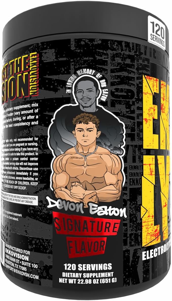 Ekkovision Ekkolyte Electrolytes & Minerals Powder, 50 MG Vitamin C & 155 MG Magnesium for Hydration Support, Electrolytes for Women & Men, Strawberry Banana Flavored Electrolyte Mix, 120 Servings