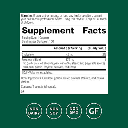 Standard Process Multizyme - Pancreatic Enzyme Supplement to Support the Breakdown of Proteins, Carbohydrates & Fats - Digestive Support - Gluten-Free, Non-Dairy & Non-Soy - 150 Capsules