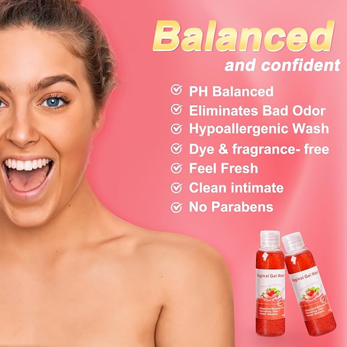 Feminine Wash & Yoni Oil & Yoni Soap Set for Women, Yoni Wash for Ph Balance Remove Odor Moisturizing, 1 Fl.Oz Essential Oil & 5.07 Fl.Oz Strawberry Body Wash 5.29 Oz Yoni Soap Bar