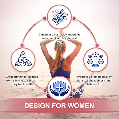 NATURE TARGET Probiotics-for-Women Prebiotics-and-Probiotics-Powder, 100-Billion-CFUs 45-Day-Supply, Women's-Probiotic with D-Mannose and Cranberry for Urinary Tract/Gut/Digestive Health