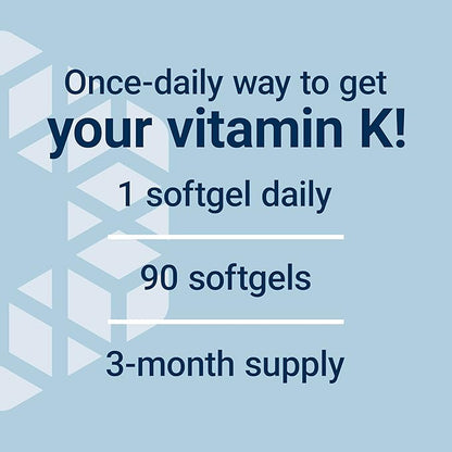 Life Extension Super K, Vitamin K Supplement, 2000 Mcg Vitamin-K and 1180 Mcg Vitamin K2, Heart Health, Once-Daily, 90 Softgels (Pack of 2)
