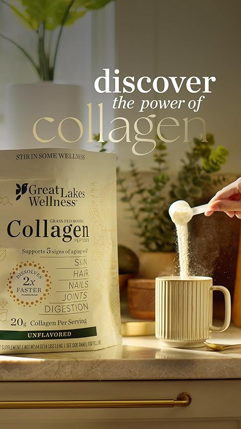 Great Lakes Wellness Collagen Peptides Powder for Skin, Hair, Nails, Joints & Digestion - Variety Flavors - Quick Dissolve Hydrolyzed, Non-GMO, Kosher - 6 Sticks - Packaging May Vary (Pack of 2)