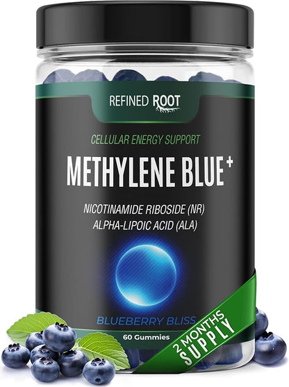 Methylene Blue Pharmaceutical Grade Gummies with Alpha Lipoic Acid (ALA) & NAD, Methylene Blue Gummies Cognitive Support, 60 Day Supplement