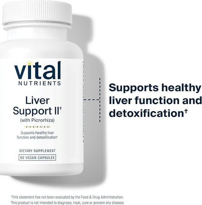 Vital Nutrients Liver Support II with Picrorhiza, Milk Thistle and Curcumin - Vegan Supplement - Herbal Combination to Support Healthy Liver Function* - Gluten, Dairy and Soy Free - 60 Capsules