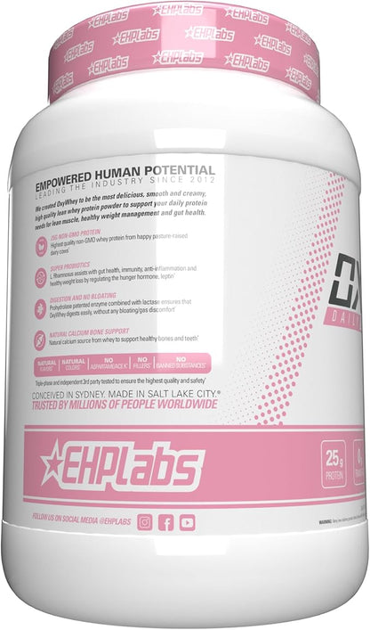 EHP Labs OxyWhey Whey Protein Isolate – 25g High Protein, Low Carb, Sugar Free Meal Replacement – Lean Whey Powder for Muscle Recovery – Non-GMO, Gluten Free – 25 Serves – Strawb. Milkshake
