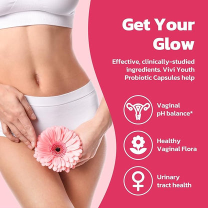Vaginal Probiotics – pH Balance, Feminine Odor Control & Yeast Support, Probiotics for Women with Prebiotics & Lactobacillus Blend, 60 Capsules