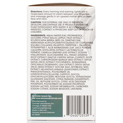 Advanced Clinicals Collagen Cream Gel-Like Facial Lotion | Collagen Peptide + Hyaluronic Acid Moisturizer For Face Helps Hydrate Dry Skin & Improve Appearance Of Wrinkles & Fine Lines, 2 Fl Oz