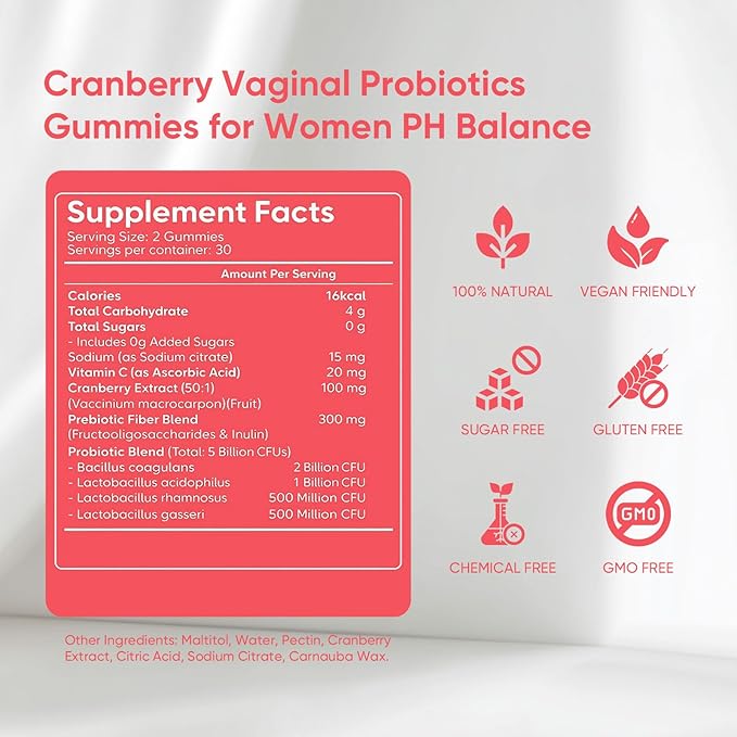 Revala 10-in-1 Viginal Probiotic Gummies for Women – Including Probiotic Strains, Prebiotic Fiber & Vitamins, Supports Digestive Balance, Feminine Microbiome & Hormonal Harmony 60 Gummies (2)