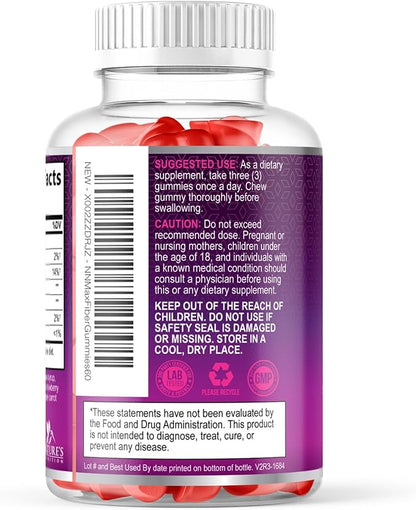 Fiber Gummies for Adults - Soluble Fiber 4g Per Serving - Plant-Based Prebiotic Fiber Supplement for Digestive Health, Gut Health, & Regularity Support - Vegan Gummy - Tasty Berry Flavor - 60 Gummies