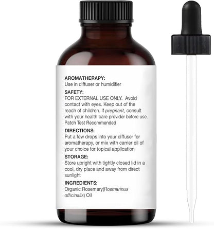 Majestic Pure Organic Rosemary Essential Oil - 100% Pure & Premium Oil for Hair Growth, Skin, Face, Aromatherapy & Diffuser - 1 fl oz | Perfect Oil for Hair Growth