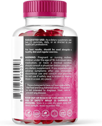 Magnesium Glycinate Gummies, 1000 mg - Magnesium Supplement to Support Relaxation, Heart Health - Chewable Calm Magnesio Gummies for Adults, Glicinato De Magnesio - Mix Berry Flavor