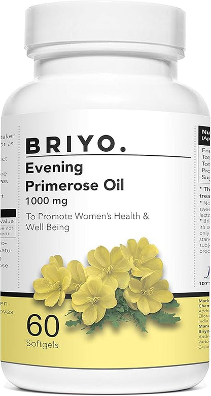 Evening Primrose Oil - 60 Liquid Filled Capsules- 1000 mg Softgel
