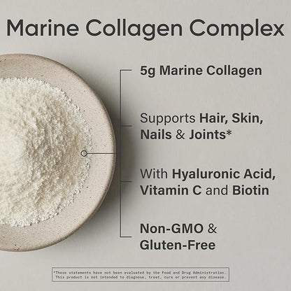 Sports Research Collagen Beauty Complex with Hyaluronic Acid, Vitamin C + Biotin | Pescatarian, Keto Certified & Non-GMO Verified - Unflavored (30 Servings)