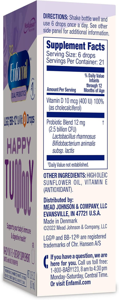 Enfamil Breastfed Infant Probiotics & Vitamin D Dual Probiotics, 8.7mL (Pack of 2)