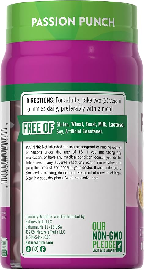 Nature's Truth Passion Gummies | Horny Goat Weed with Maca for Women | 60 Count | Passion Punch Flavor | Vegan, Non-GMO & Gluten Free