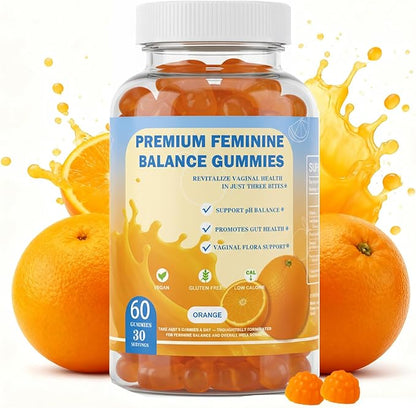 DEWANG Feminine Balance Gummies – Daily pH Balance & Vaginal Health Support, Probiotics for Womens Odor & Confidence Pineapple Flavor Vegan & Sugar-Free (Orange)