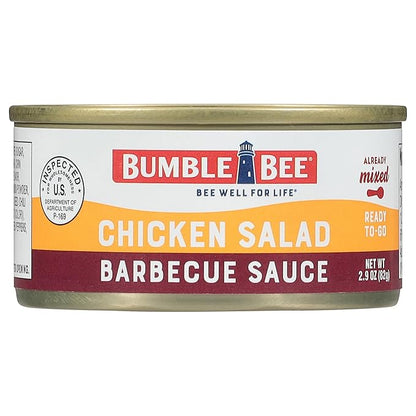 Bumble Bee Snack On The Run! Protein Snack Pack - BBQ Chicken Salad with Crackers - 12g Protein per Box - Ready to Eat Easy-Open Canned Chicken Salad (Pack of 1)
