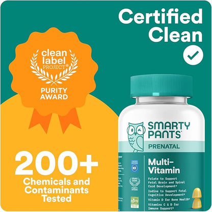 SmartyPants Prenatal Vitamins for Women, Multivitamin Gummies: Pre and Postnatal Vitamins, Biotin, Methylfolate,Vitamin D3,C,Vitamin B12, B6, A, K & Zinc, Inositol,60 Count (30 Day Supply) (Pack of 2)