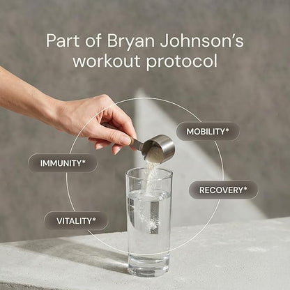 Blueprint Bryan Johnson Hydrolyzed Collagen Peptides Powder – Type I, II & III Collagen for Women & Men – Unflavored Protein Supplement for Hair, Skin, Nails, Joints & Cartilage – 20g – 30 Servings
